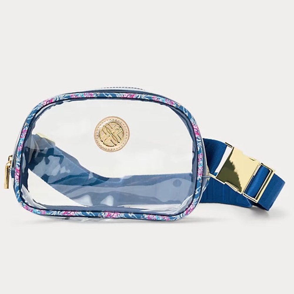 NWT Lilly Pulitzer clear belt bag in Multi Dahlia Licious